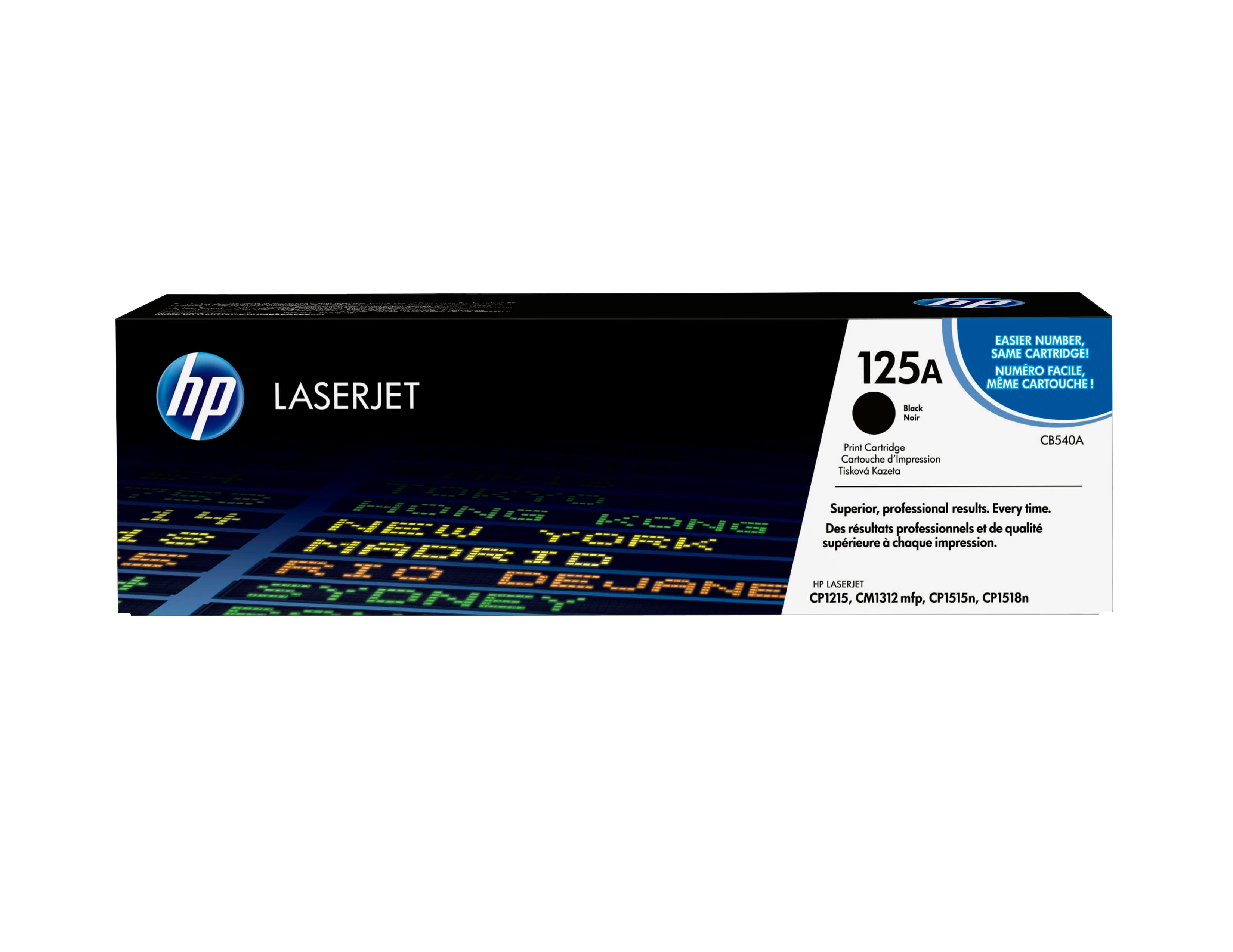 HP 125A - NOIR - ORIGINAL - LASERJET - CARTOUCHE DE TONER (CB540A) - POUR COLOR LASERJET CM1312 MFP, CP1215, CP1217, CP1515N, CP1518NI